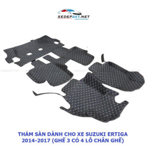 Thảm sàn 5D dành cho xe Suzuki Ertiga	2014-2017 ghế 3 có 4 lỗ chân ghế